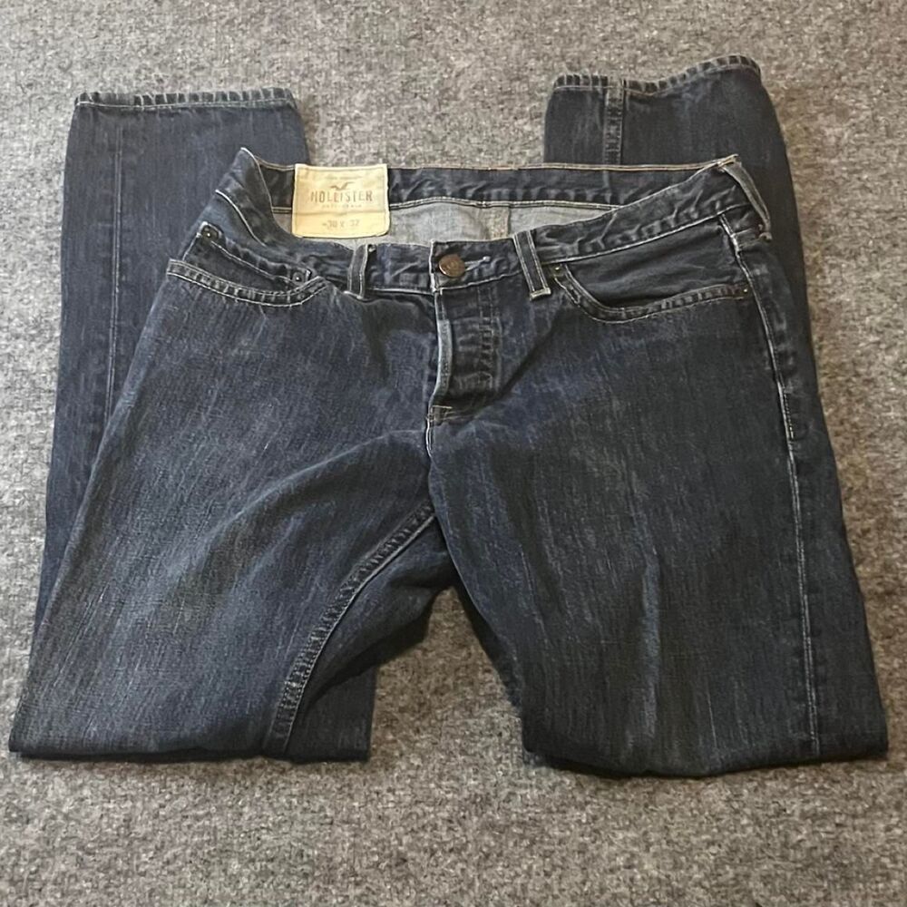Hollister-co Men's Black and Navy Jeans